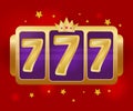 777 slot machine Golden wins the jackpot. Big win concept. Royalty Free Stock Photo